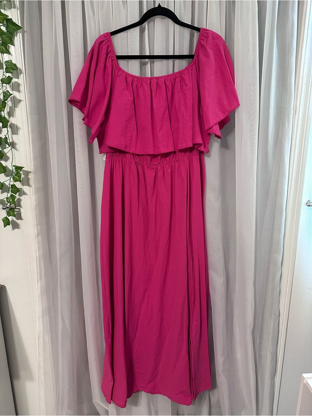 Cupshe Pink Cotton Maxi Short Sleeve Dress Size XL